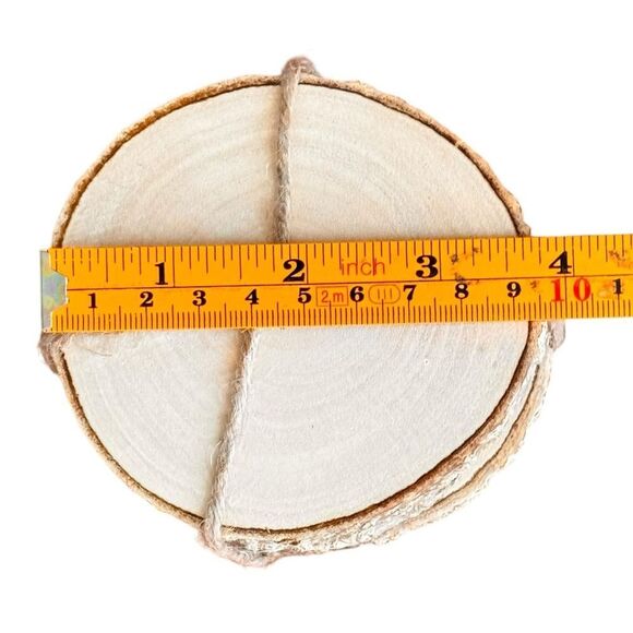 Decorative Twine Wrapped Wooden Decorative Stack of Coasters. - Picture 5 of 6